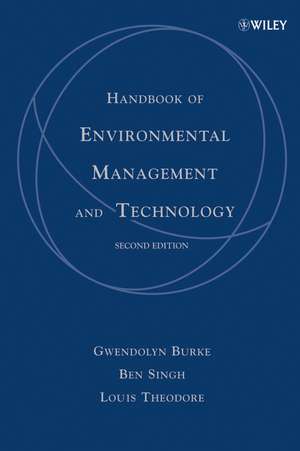 Handbook of Environmental Management and Technology 2e de G Burke