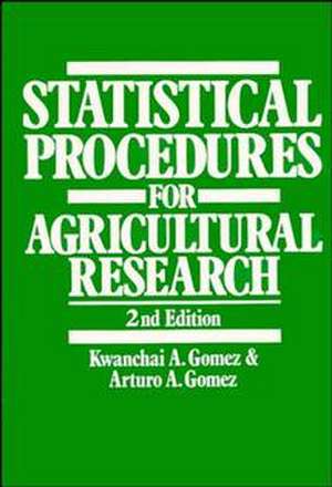 Statistical Procedures for Agricultural Research 2e de KA Gomez