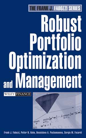 Robust Portfolio Optimization and Management de Frank J. Fabozzi