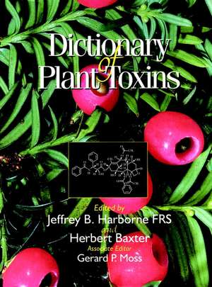 Dictionary of Plant Toxins de J. B. Harborne