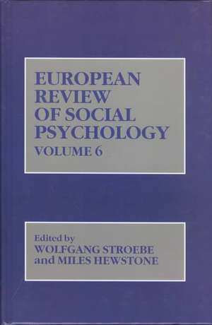 European Review of Social Psychology V 6 de W. Stroebe