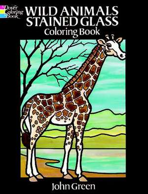 Wild Animals Stained Glass Coloring Book de John Green