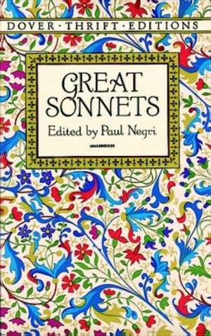 Great Sonnets de Dover Thrift Editions