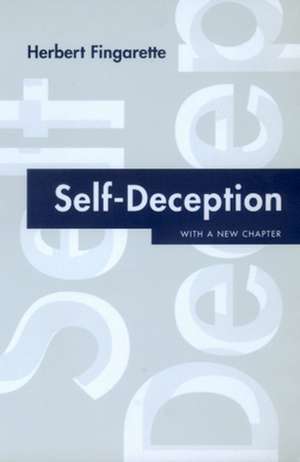 Self Deception de Herbert Fingarette