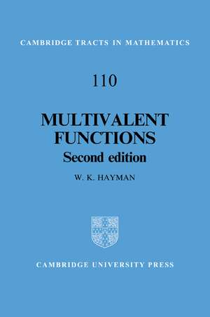 Multivalent Functions de W. K. Hayman