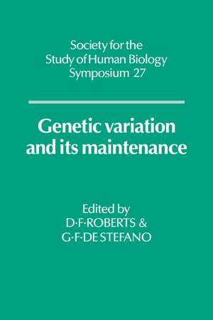 Genetic Variation and its Maintenance de Derek F. Roberts