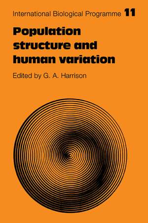 Population Structure and Human Variation de G. A. Harrison