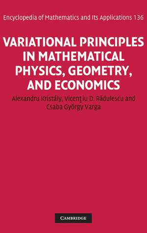 Variational Principles in Mathematical Physics, Geometry, and Economics: Qualitative Analysis of Nonlinear Equations and Unilateral Problems de Alexandru Kristály