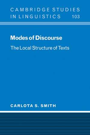 Modes of Discourse: The Local Structure of Texts de Carlota S. Smith