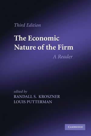 The Economic Nature of the Firm: A Reader de Randall S. Kroszner