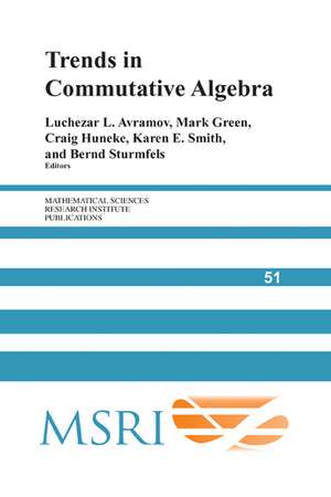 Trends in Commutative Algebra de Luchezar L. Avramov