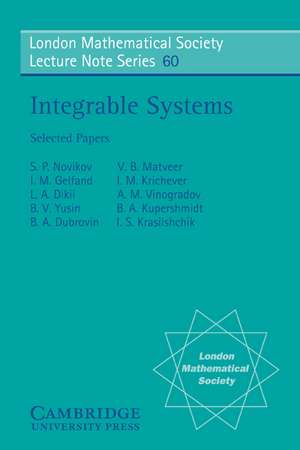 Integrable Systems de I. S. Novikov