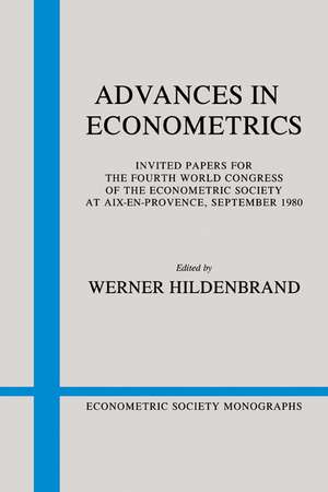 Advances in Econometrics de Werner Hildenbrand