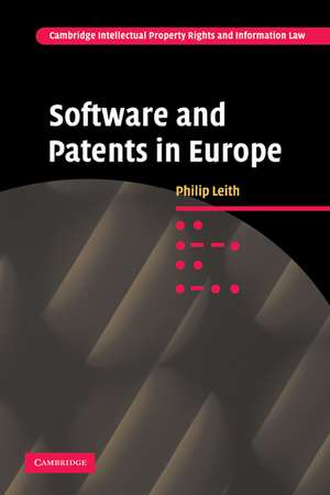 Software and Patents in Europe de Philip Leith