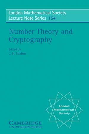 Number Theory and Cryptography de J. H. Loxton