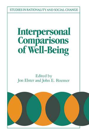 Interpersonal Comparisons of Well-Being de Jon Elster