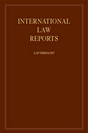 International Law Reports de Hersch Lauterpacht