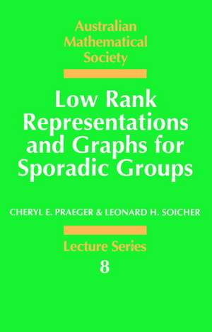 Low Rank Representations and Graphs for Sporadic Groups de Cheryl E. Praeger