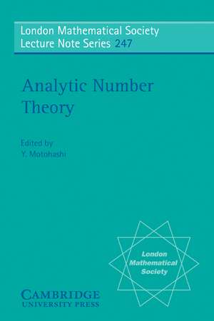 Analytic Number Theory de Yoichi Motohashi