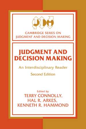 Judgment and Decision Making: An Interdisciplinary Reader de Terry Connolly