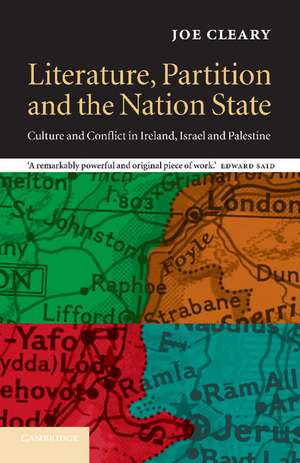 Literature, Partition and the Nation-State: Culture and Conflict in Ireland, Israel and Palestine de Joe Cleary