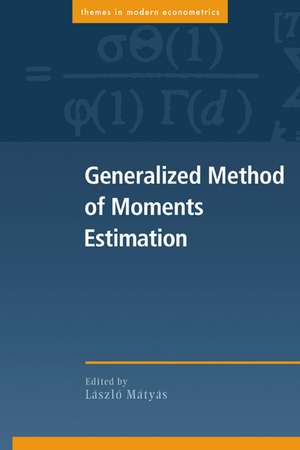 Generalized Method of Moments Estimation de Laszlo Matyas