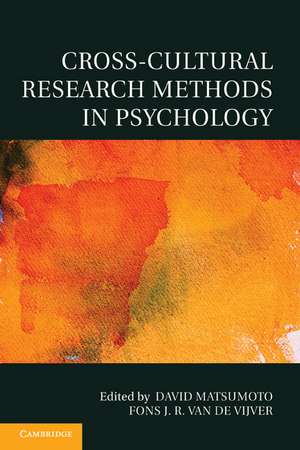 Cross-Cultural Research Methods in Psychology de David Matsumoto