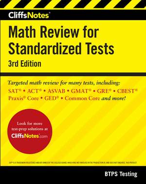 CliffsNotes Math Review for Standardized Tests 3rd Edition de BTPS Testing