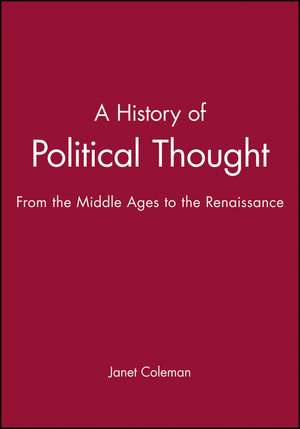 A History of Political Thought de J Coleman