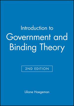 Introduction to Government and Binding Theory 2e de L Haegeman