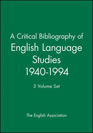 Critical Bibliography of English Language Studies Set 1 3V Set de English Assoc