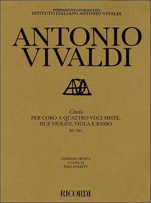 Credo Rv591: Critical Edition Score de Antonio Vivaldi