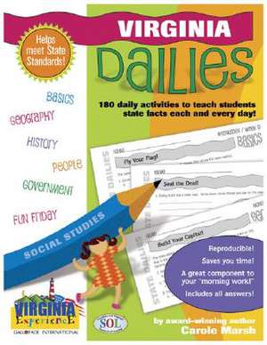 Viriginia Dailies: 180 Daily Activities for Kids de Carole Marsh