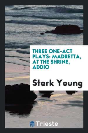 Three One-Act Plays: Madretta, at the Shrine, Addio de Stark Young