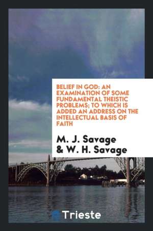 Belief in God: An Examination of Some Fundamental Theistic Problems; To Which Is Added an Address on the Intellectual Basis of Faith de M. J. Savage