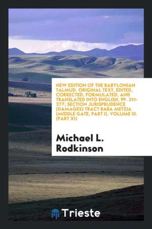 New Edition of the Babylonian Talmud de Michael L. Rodkinson