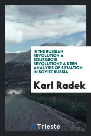 Is the Russian Revolution a Bourgeois Revolution? a Keen Analysis of Situation in Soviet Russia de Dugald Buchanan