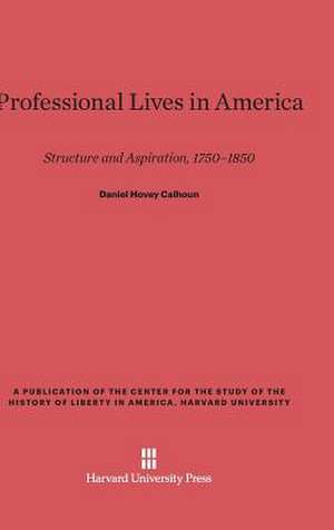 Professional Lives in America de Daniel Hovey Calhoun