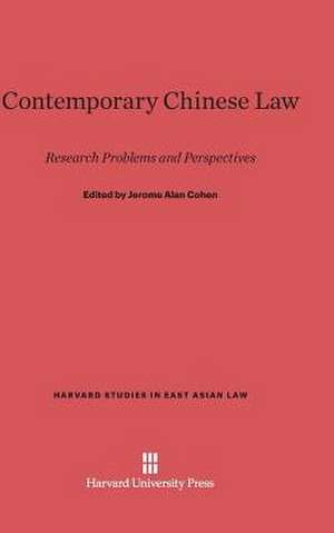 Contemporary Chinese Law de Jerome Alan Cohen