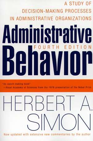 Administrative Behavior, 4th Edition de Herbert A. Simon