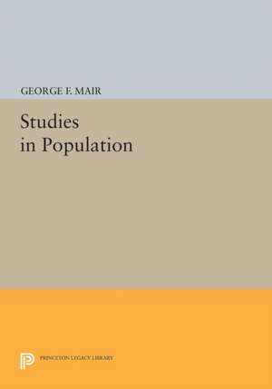 Studies in Population de George F. Mair