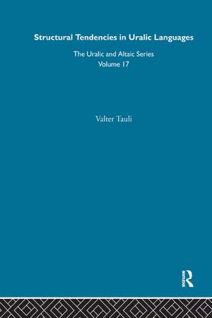 Structural Tendencies in Uralic Languages de Valter Tauli