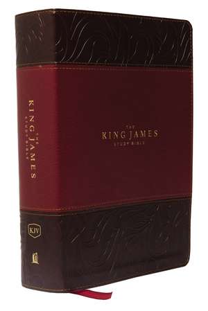 KJV, The King James Study Bible, Leathersoft, Burgundy, Thumb Indexed, Red Letter, Full-Color Edition: Holy Bible, King James Version de Thomas Nelson