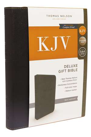 KJV Deluxe Gift Bible, Black Leathersoft, Red Letter, Comfort Print: King James Version: Holy Bible, King James Version de Thomas Nelson