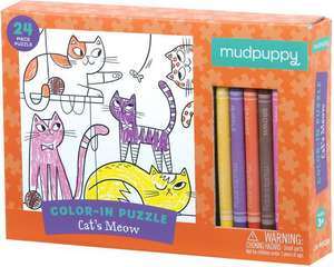 Cat's Meow Color-In Puzzle de Mudpuppy