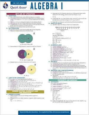 Algebra I de Research & Education Association