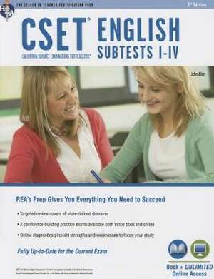 Cset English Subtests I-IV Book + Online de John Allen