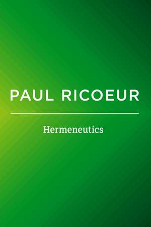 Hermeneutics de Paul Ricoeur