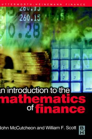 An Introduction to the Mathematics of Finance de J J McCutcheon