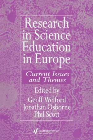 Research in science education in Europe de Geoff Welford